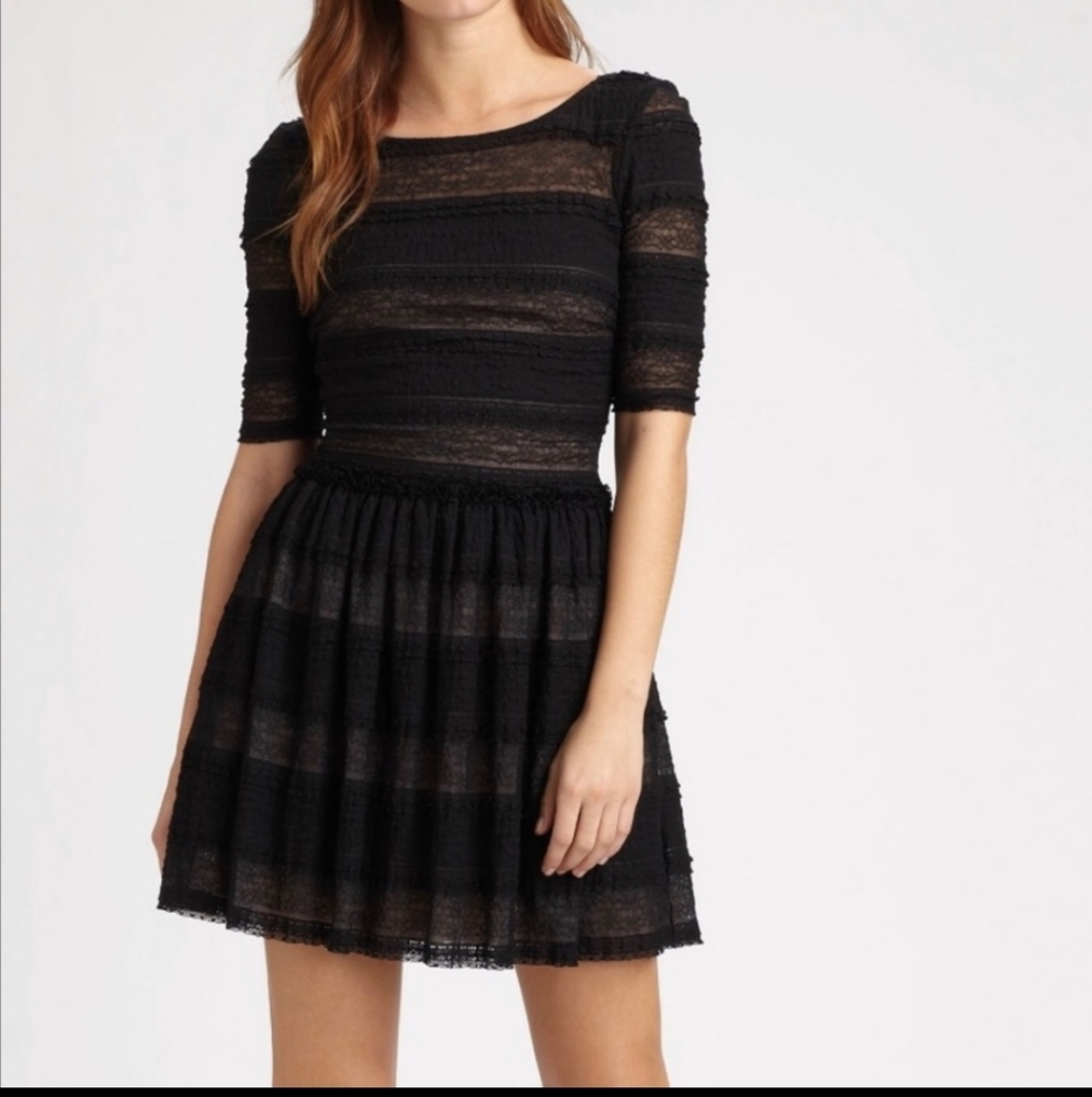 Bcbg maxazria black lace cocktail dress